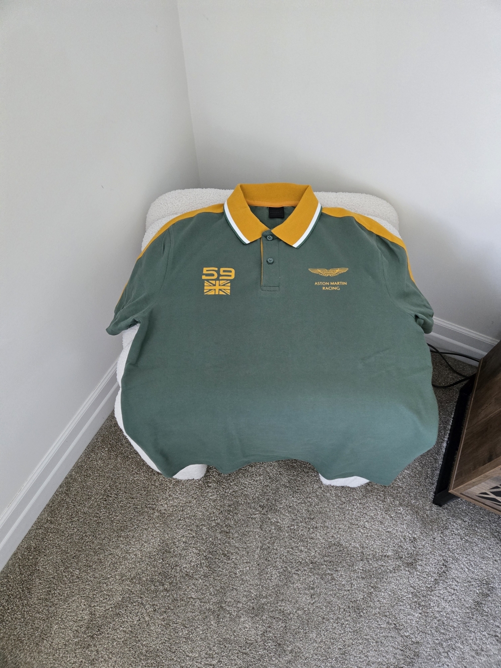 Hackett London Green Polo with White Trim Large Size